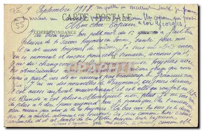 Interior da Igreja de Aubréville — destruído — Edição E. Moisson, Ste-Madeboild, n° 4823 — Verso