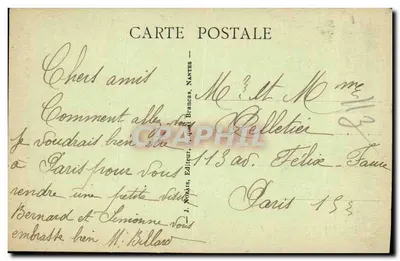 Około Josselina (Morbihan) — Zamek przy świetle księżyca — J. Nodais, Nantes, nr 10 — Rewers