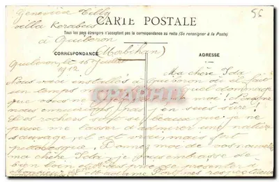 Quiberon. Corredores de Port-Bara — editor Lemaitre, n°40 — Verso