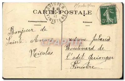 Stara pocztówka La Chartreuse d'Auray La Chapelle Sepulcrale L'Ossuaire — Rewers