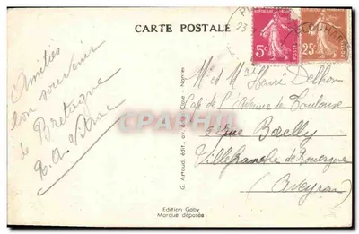 Auray (Morbihan) — Vieja Casa de la Rue du Pavé — Edición Gaby — Reverso