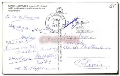 Lourdes — De zegen van zieken op de Esplanade — Uitgave Gérard Poubland — Achterkant