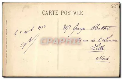 Lourdes — Vista generale e Pic du Jer — Platinogravure LL. Paris — Verso