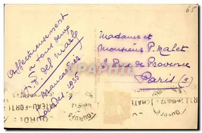 Santa Bernadette — estatua en Lourdes — Cliché Viron, J. S. Hartmann, Julio 1934 — Reverso
