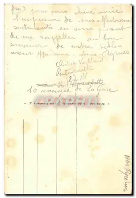 Nocny widok na bazylikę w Lourdes — procesja z latarniami z zamku — wydawca J. Moncolanne, nr 163 — Rewers
