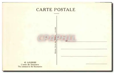 Lourdes — De ingang van de sanctuariën — Édition Palais du Rosaire — Achterkant