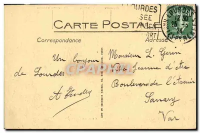 Lourdes — La Valle di Argelès e le Pirinei visti dal Pic du Jer — LL. — N° 157 — Verso