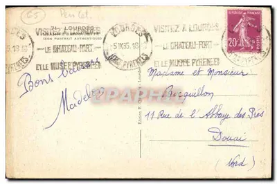 Sainte Bernadette — Retrato — Edição E. Ollivier, Lourdes — Verso