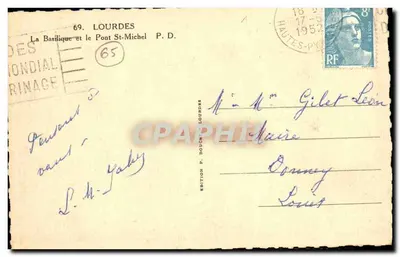 Lourdes — Bazylika i most św. Michała — Wydawnictwo P. Doucet Lourdes — Rewers