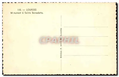 Lourdes — Pomnik św. Bernadett — Wydawnictwo P. Doucet, Lourdes — Rewers
