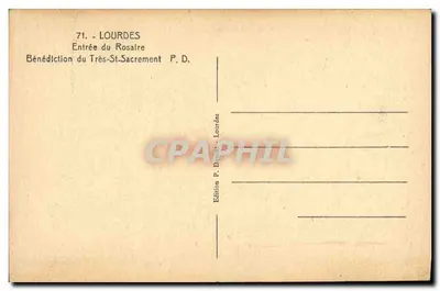 Lourdes — Bendición del Santísimo Sacramento — Edición P. Doucet — Reverso