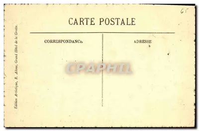 Lourdes — Zamek i Pic du Jer — Wydawnictwo Artystyczne, R. Adoue, Grand Hôtel de la Grotte — Rewers