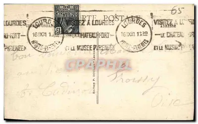 Saint-Lourdes - Bazylika i Kalwaryjny, widok z Wille Sion - P.D. — Rewers