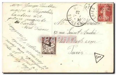 Mulher com chapéu de flores — 'Vive a França' — Irisa — Verso