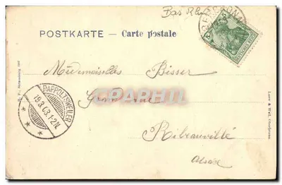 Bilhete postal antigo Gruss Aus Oberbronn — Verso
