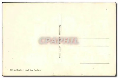 Hôtel des Roches — Editor Félix LUIB, Strasbourg — n° 238 — Verso