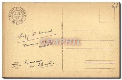 Mont-Sainte-Odile (wys. 763 m.) — Klasztor i Pagórek Pogański — Wydawca nie widoczny — Rewers