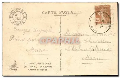 Święty Mikołaj — Klasztor — wydawca: Ch. Bergent, 1, Pozières, Strasbourg — Rewers
