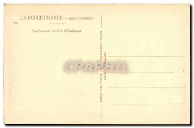 Col d'Aubisque - Le Fournet — Edizione di AH YVON, serie 72 — Verso