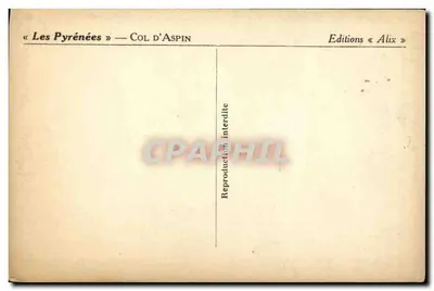 Col d'Aspin — Os Pirineus — Edições « Alix » — Verso