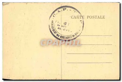 Szczyt TOURMALET — panoramowa widok z śniegiem — wydawca C.A.F. de Bigorre, nr 584 — Rewers