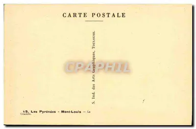 Mont-Louis. A cidadela — editor S. Ind. dos Artes Gráficas, n°15 — Verso