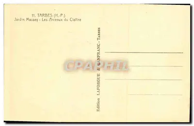 Los Arcos del Clotire — Tarbes (H.-P.) — Edición Laforgue & Canfranc — Reverso
