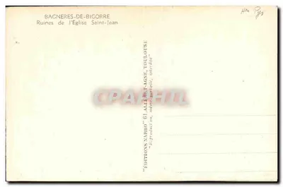 Bagnères-de-Bigorre — Ruínas da Igreja de São João — Edições Narbo — Verso