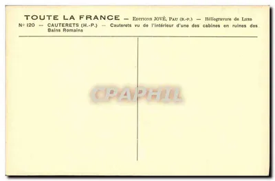 Cauterets — Banhos Romanos — Edições Jové, Pau — Verso