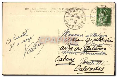I Pirenei — Strada da Pierrefitte a Cauterets — Il «Colimaçon» e Le Pégüère — Editore: Valles — Verso