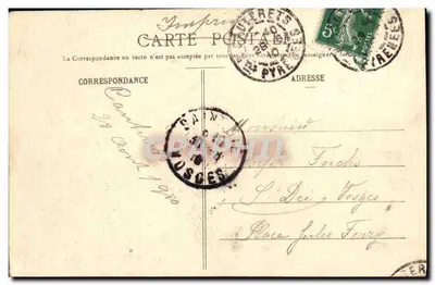 Cauterets - Widok na miasto - Ścieżka Raillère - BR-923 — Rewers