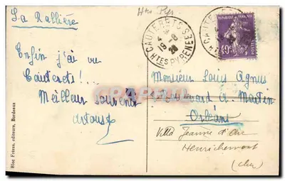 Cauterets — Wodospady Lutour — Bloc Frères, wydawcy, Bordeaux, n°27 — Rewers