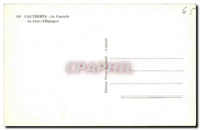 Cauterets - Widok na Kaskadę Mostu Hiszpańskiego — Wydawnictwo Photo Quinsault - Lourdes, nr 428 — Rewers