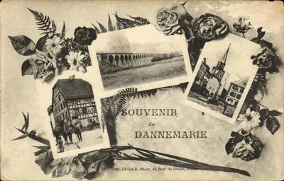 Bilhete postal antigo Souvenir de Dannemarie