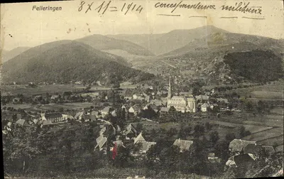 Felleringen — vista panorâmica com igreja — Gustav Fuchs, n°68