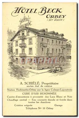 Hotel Beck Orbey (Alto Reno) — publicidade hoteleira — Impressora Kuster, Kaysersberg