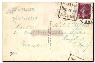 Le Honeck — Widok Martinswand — Wydawnictwo la Corse, Strasbourg — Rewers