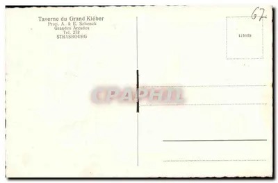 Strasburg — Plac Gutenberg i Wielkie Arkady — Taverne du Grand Kléber, Wielkie Arkady — Rewers