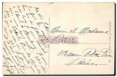 Strasbourg i. Els. — Widok katedry i mostu — wydawca Kunstverlag J. Reitz, Strassburg i. Els. — Rewers