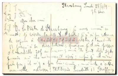 Strasbourg. Widok ogólny — Katedra Notre-Dame — wydawca nieznany, numer seryjny nieodczytelny — Rewers