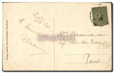 Strasbourg — Statua Goethego — wydawca Verlag Ammel, księgarnia, Strasbourg, n° 474 — Rewers