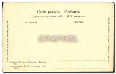 Bustes en bois à l'Institution St. Marc à Strasbourg — Union postale universelle, série 154 — Rewers