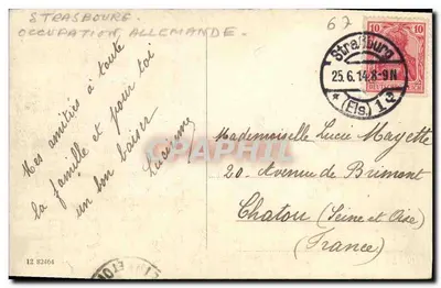 Strasbourg — Starego Hotelu Corbeau — wydawca nieznany — Rewers