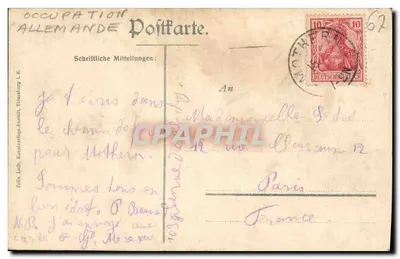 Strasburg. Katedra — wizja z lotu ptaka — Wydawca: Fähle Lith. Kunstverlag, Strasburg — Rewers