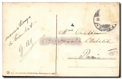 Strasbourg i. E. Münster — La Cathédrale — E. Fartmann, Kunstverlag, Strasbourg i. E. 1907. — Rewers
