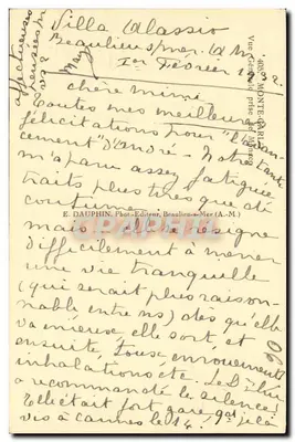 Widok Beaulieu-sur-Mer — Monte-Carlo — Wydawca E. Dauphin, n°405 — Rewers