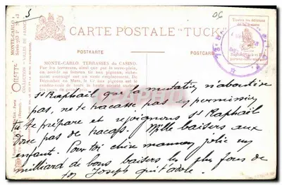 Monte-Carlo — Terrasses du Casino — éditeur Gilette — Verso