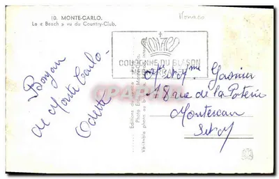 «Beach» widziany z Country-Club — Monte-Carlo — Wydawnictwo Princes, Monaco — Rewers