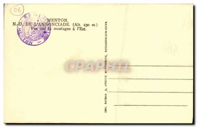 N.D. z Annonciade — Widok na górę na wschód — Wyd. Patras, Aleja Marqueritte, Boulogne-sur-Seine — Rewers