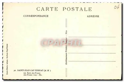 Saint-Jean-Cap-Ferrat — Baie des Fosses — Editor Denis Maria — Verso